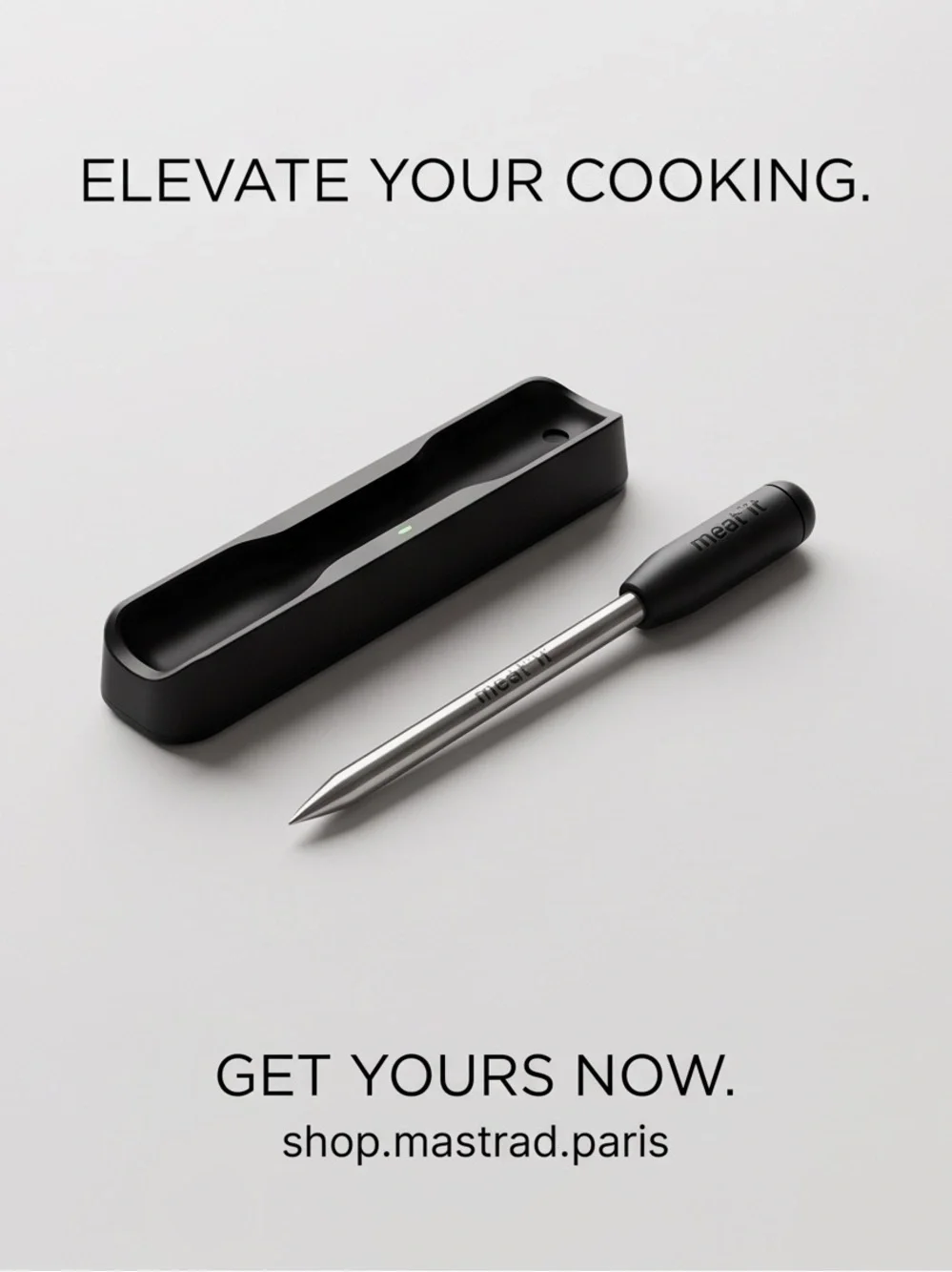 meat'it Wireless Cooking Thermometer Probe - Black/Silver by Mastrad
